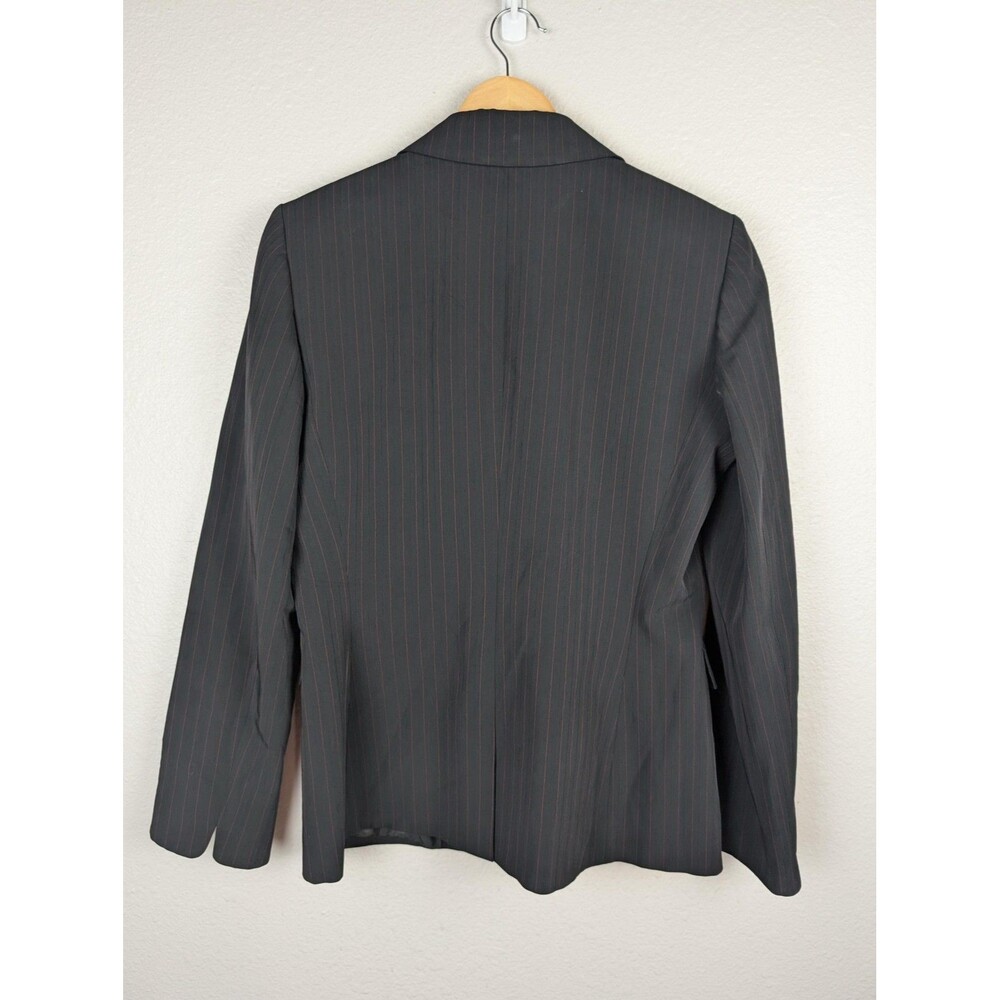 Tahari‎ Arthur S. Levine Blazer Womens 10 Gray Pinstripe One Button Notch Lapel - Picture 2 of 6